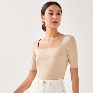 NWT Love Bonito Tegan Fitted Square Neck Top